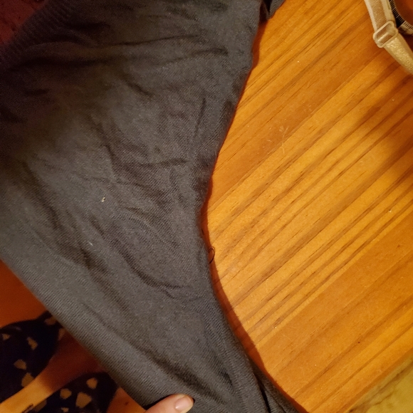 Medium Gray LOFT Faux Wrap Sweater with Ruched Sleeves - Picture 3 of 5